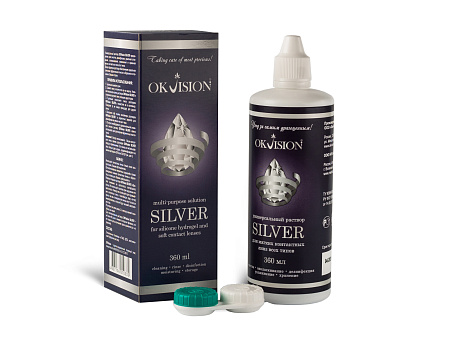 OkVision Silver Раствор для контактных линз, раствор для обработки и хранения контактных линз, 360 мл, 1 шт. фото
