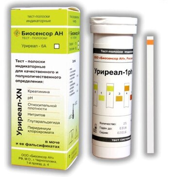 Уриреал-1ph тест-полоски индикаторные, тест-полоска, 50 шт. фото