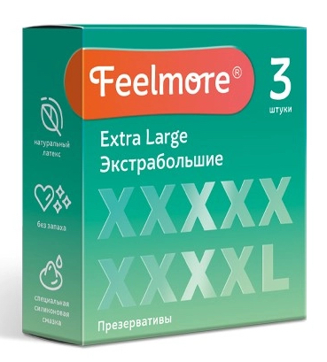 Feelmore презервативы, презерватив, 3 шт, экстрабольшие фото