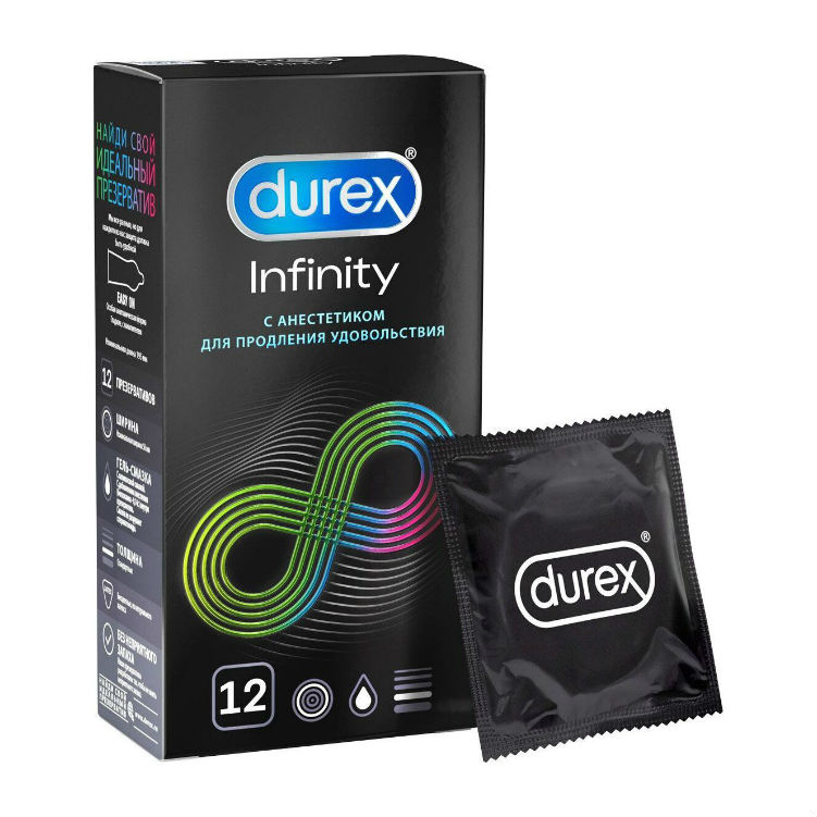 Durex Infinity, презервативы, 12 шт, с анестетиком гладкие фото