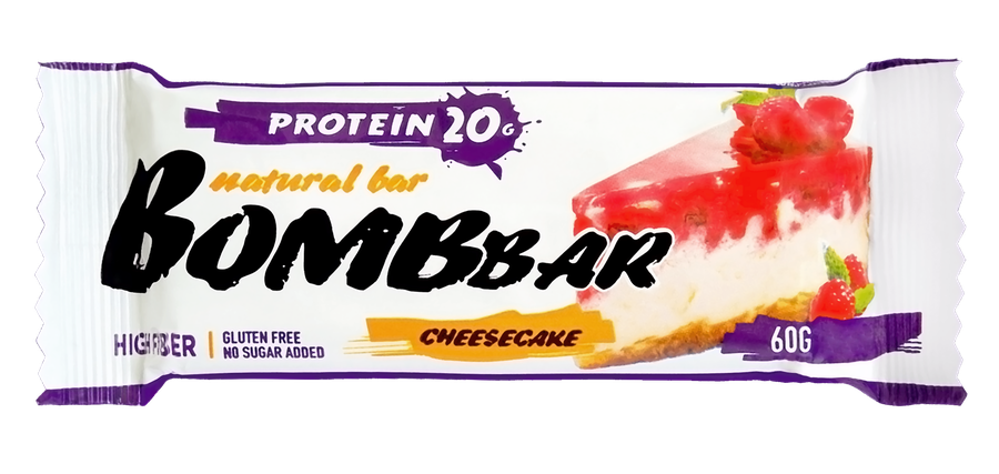 Bombbar Батончик протеиновый, батончик, 60 г, 1 шт, малиновый чизкейк фото