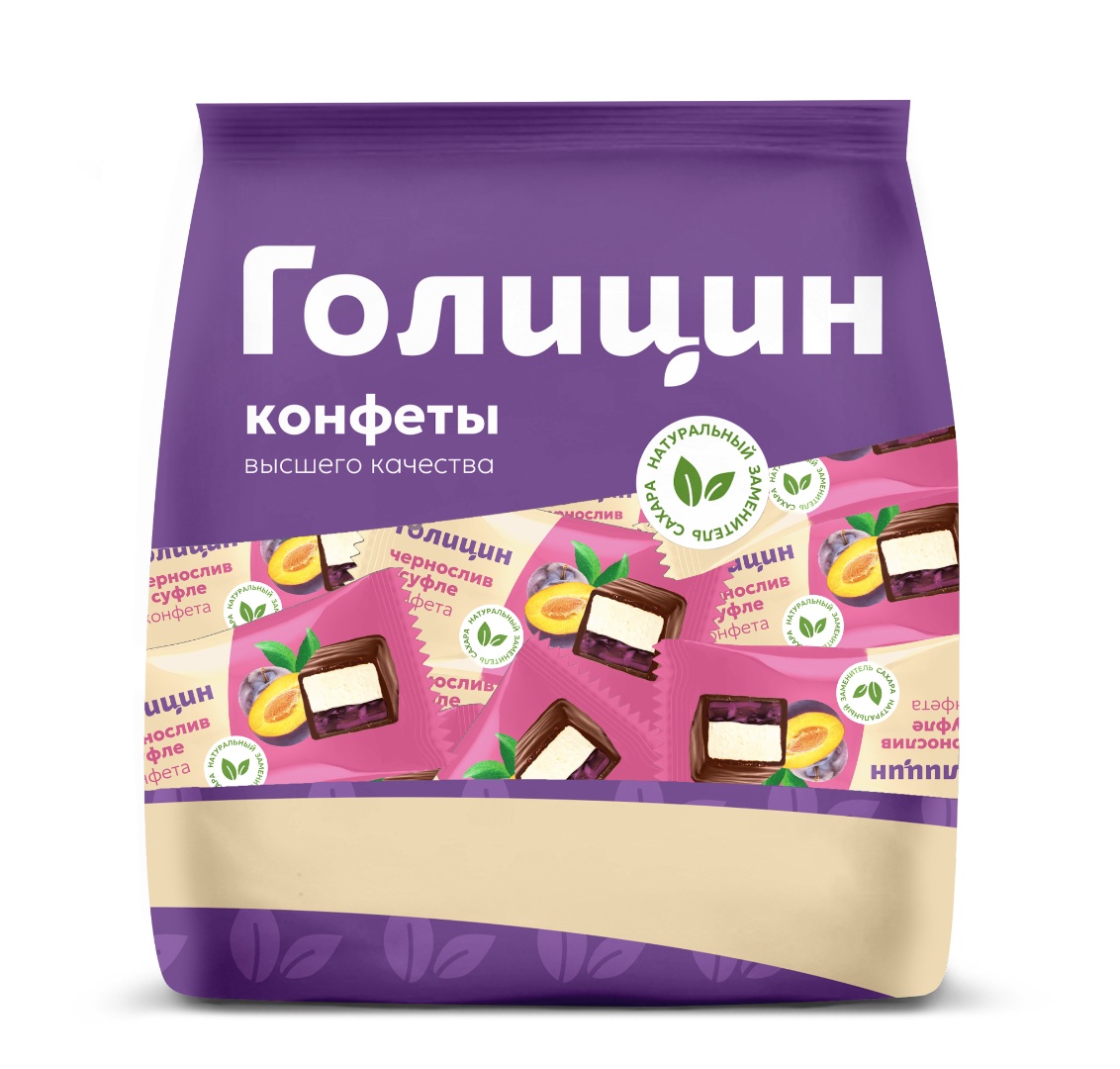 Голицин Конфеты чернослив с суфле на фруктозе, 190 г, 1 шт, без сахара фото