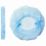 Шапочка модель плиссе спанбонд, размер 54-66 длина 53, 25 шт, голубого цвета, плотность 18г/м2, нестерильная фото