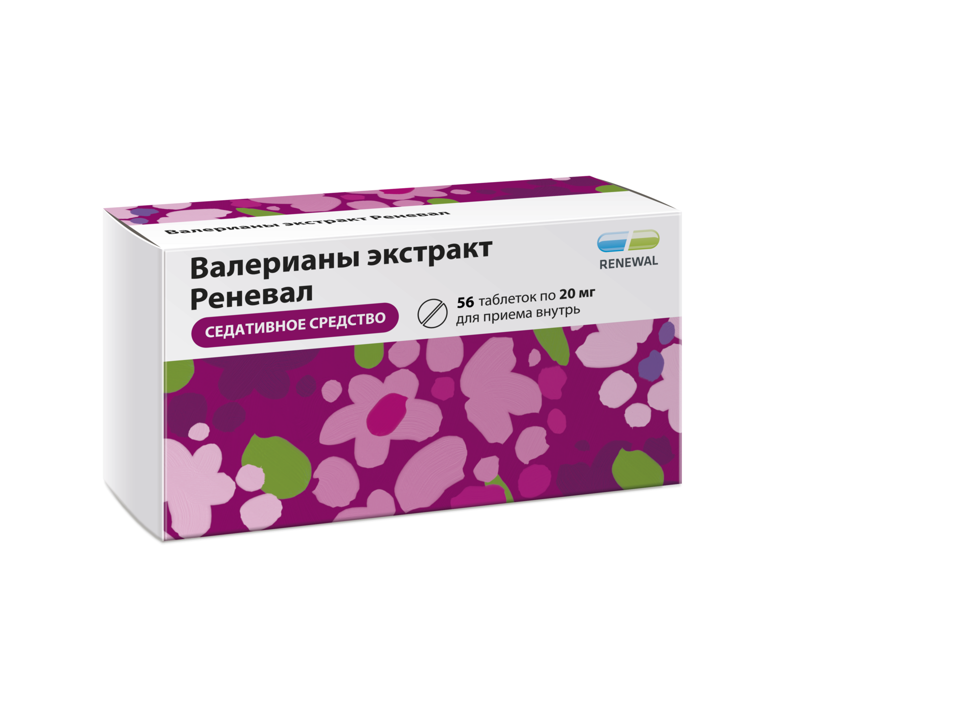 Валерианы экстракт Реневал, 20 мг, таблетки, покрытые оболочкой, 56 шт. фото