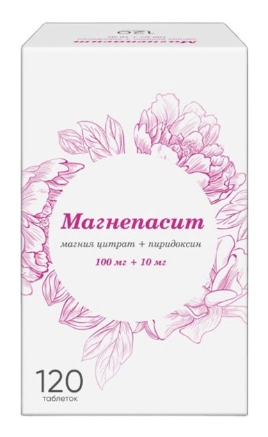 Магнепасит, 100 мг+10 мг, таблетки, покрытые пленочной оболочкой, 120 шт. фото
