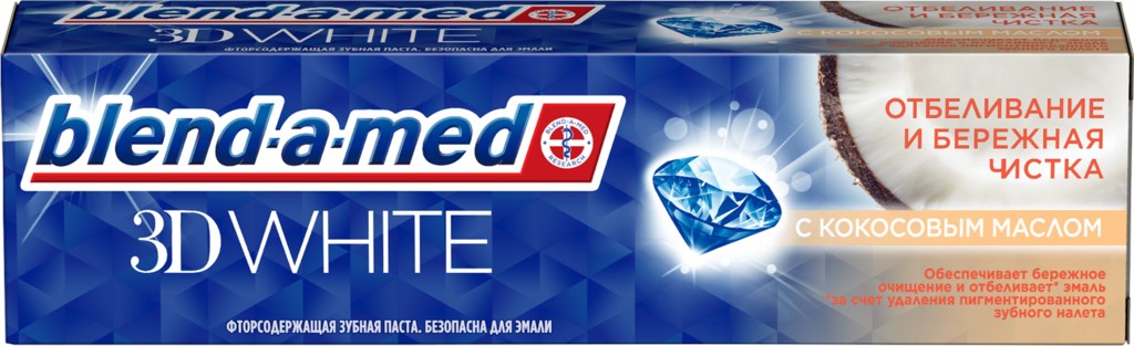 Blend-a-Med 3D White Зубная паста Отбеливание, 100 мл, 1 шт, с кокосовым маслом фото