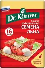 Доктор Кернер Хлебцы ржаные, хлебцы, 100 г, 1 шт, семена льна фото 