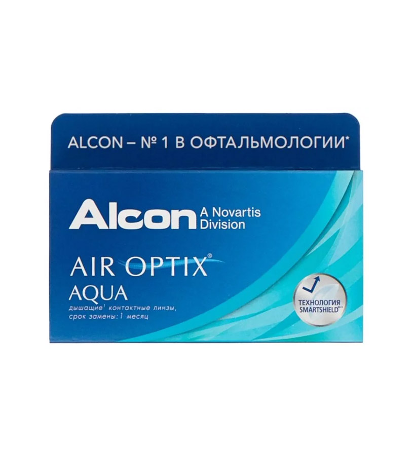 Alcon Air Optix aqua контактные линзы плановой замены, BC=8,6 d=14,2, 6 шт, D(-6.50), стерильно фото