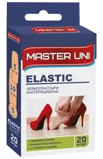 Master Uni Elastic, лейкопластырь бактерицидный, 20 шт, эластичный тканевый фото