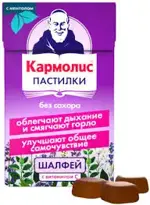 Кармолис Пастилки без сахара с витамином C, пастилки, 45 г, 1 шт, шалфей фото