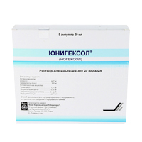 Юнигексол, 300 мг йода/мл, раствор для инъекций, 20 мл, 5 шт. фото