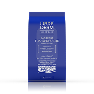 Librederm Салфетки гиалуроновые влажные освежающие, салфетки влажные, 20 шт. фото
