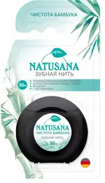 Natusana Зубная нить вощеная, 50 м, 1 шт, со вкусом мяты фото