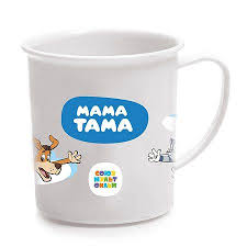 Мама Тама Кружка пластиковая с ручкой, 200 мл, 1 шт, белого цвета, для детей с 6 месяцев, МТ/038 фото