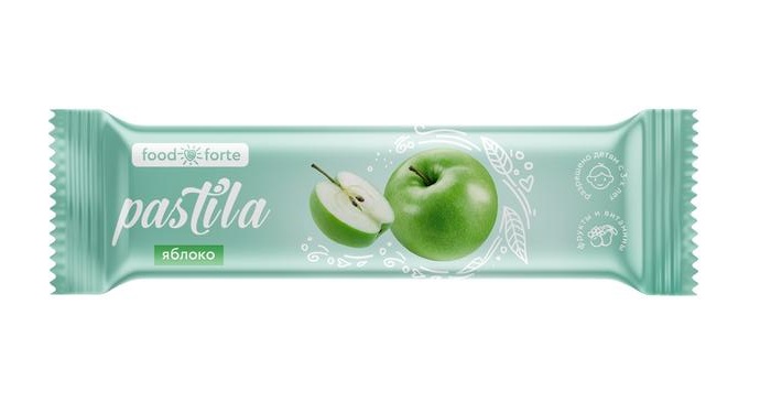 FoodForte Пастила фруктовая, пастила, 27 г, 1 шт, яблоко фото