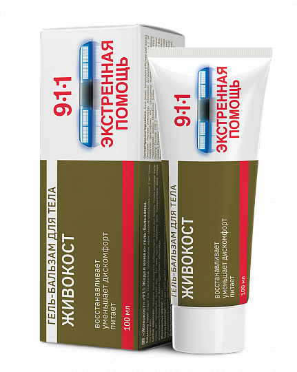 911 Экстренная помощь Живокост, гель-бальзам, 100 г, 1 шт. фото