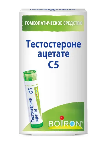 Тестостероне ацетате C5, гранулы гомеопатические, 4 г, 1 шт. фото