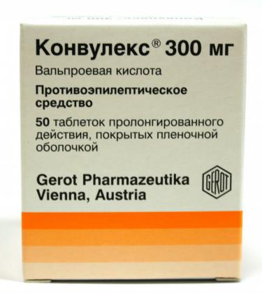 Конвулекс, 300 мг, таблетки пролонгированного действия, покрытые пленочной оболочкой, 50 шт. фото