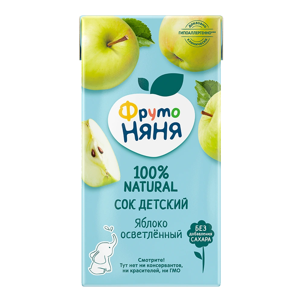Фрутоняня сок, сок, 500 мл, 1 шт, яблоко, осветленный, без сахара фото