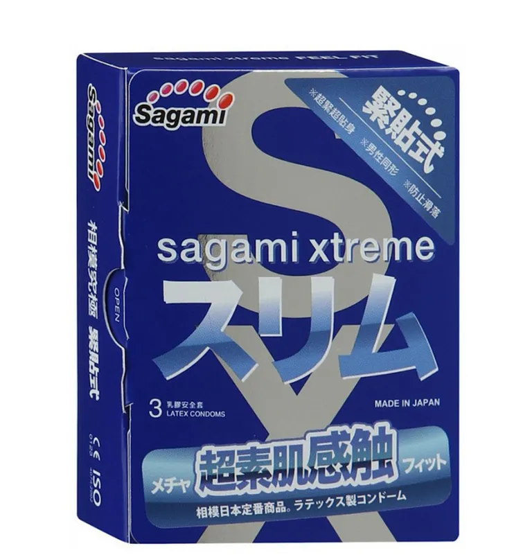 Sagami Xtreme Feel Fit презервативы супероблегающие, презервативы, 3 шт. фото