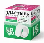 UP&GO Пластырь медицинский фиксирующий тканый, 5 см х 5 м, пластырь, 1 шт, белого цвета, тканевая основа фото