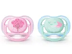 AVENT Ultra Air Пустышка силиконовая, 0-6 месяцев, 2 шт, арт. SCF343/20 фото