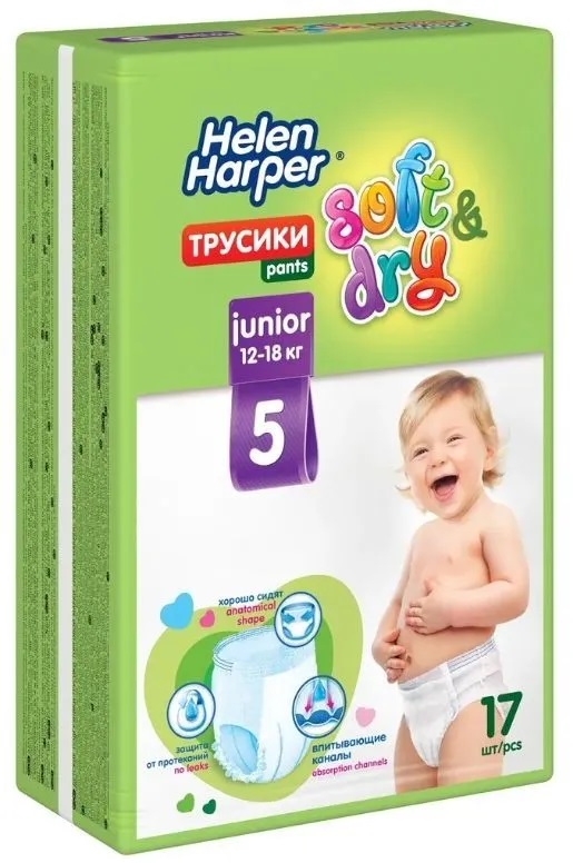 Helen Harper Soft&Dry Junior Подгузники-трусики, размер №5, 17 шт, 12-18 кг фото