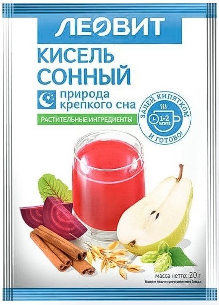 Леовит Кисель Сонный, порошок, 20 г, 1 шт. фото