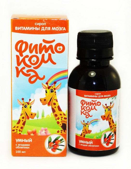 Фитокомка Умный малыш витаминный сироп с облепихой, сироп для детей, 100 мл, 1 шт. фото
