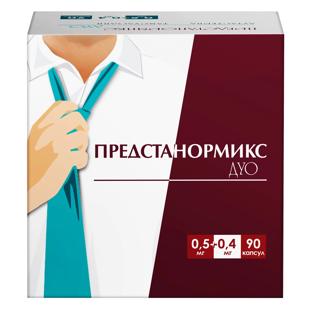 Предстанормикс дуо, 0.5 мг+0.4 мг, капсулы с модифицированным высвобождением, 90 шт. фото