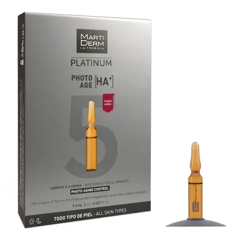 Martiderm platinum ампулы коррекция фотостарения гиалуроновая кислота+, сыворотка, 2 мл, 5 шт. фото