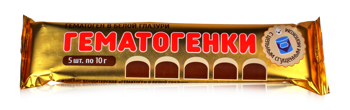 Гематоген в белой глазури, плитка, 10 г, 5 шт. фото