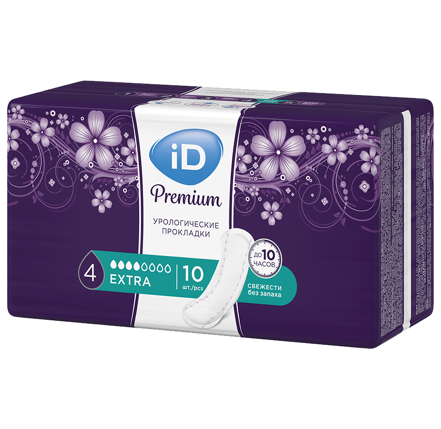 ID Premium Extra Прокладки урологические, прокладки урологические, 10 шт, 4 капли фото