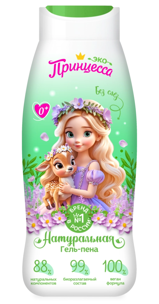 Принцесса гель-пена для ванн детская для всей семьи, пена для ванн, 400 мл, 1 шт. фото