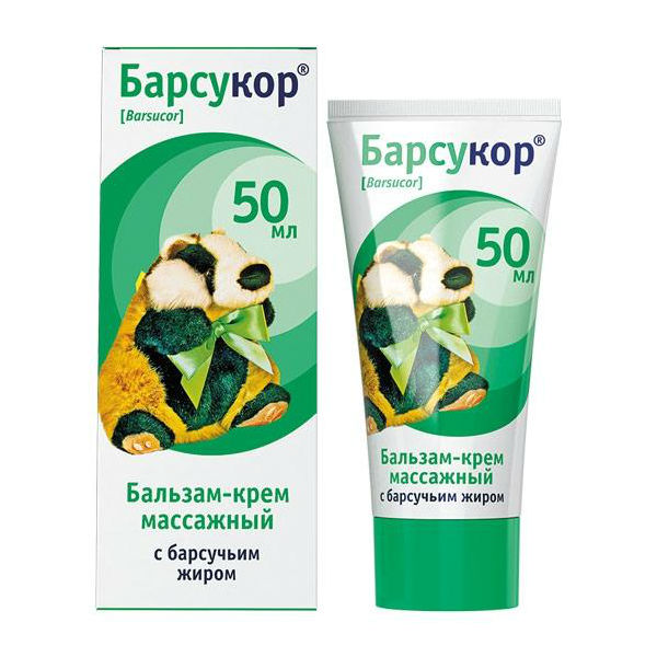 Барсукор бальзам-крем массажный с барсучьим жиром, крем-бальзам, 50 мл, 1 шт. фото