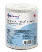 Клинса Лайт Бинт эластичный компрессионный, 8 см х 3 м, 1 шт, с застежкой, средней растяжимости фото 