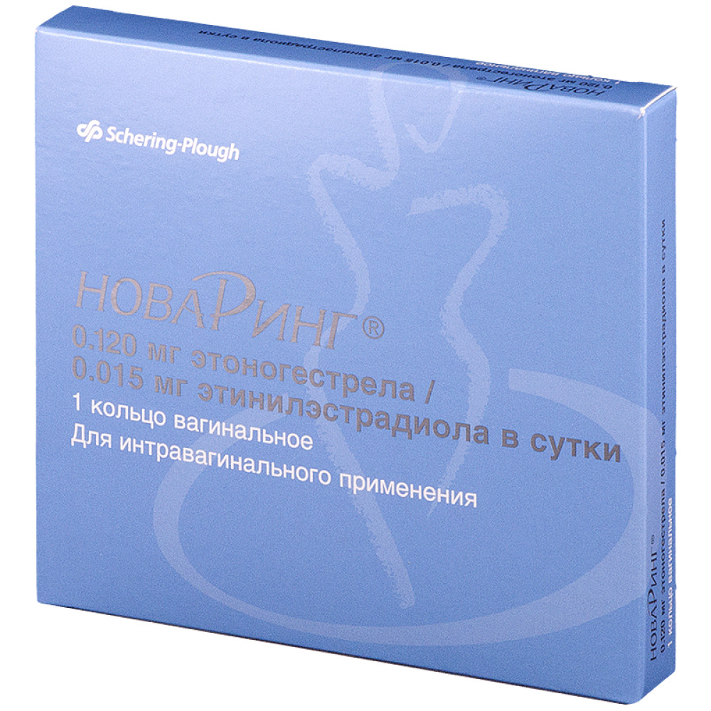НоваРинг, 15 мкг+120 мкг/24 ч, кольца вагинальные, 1 шт. фото