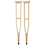 Костыли деревянные, пара, 1 шт, 749, выс. регулир. 1235-1395 мм, наконечника внутр. диам. 22 мм, внешн. диам. 45 мм фото