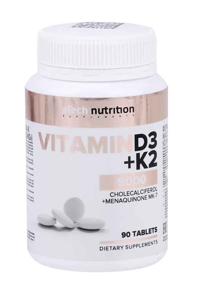 Atech nutrition Витамин D3 + K2, таблетки, 90 шт. фото