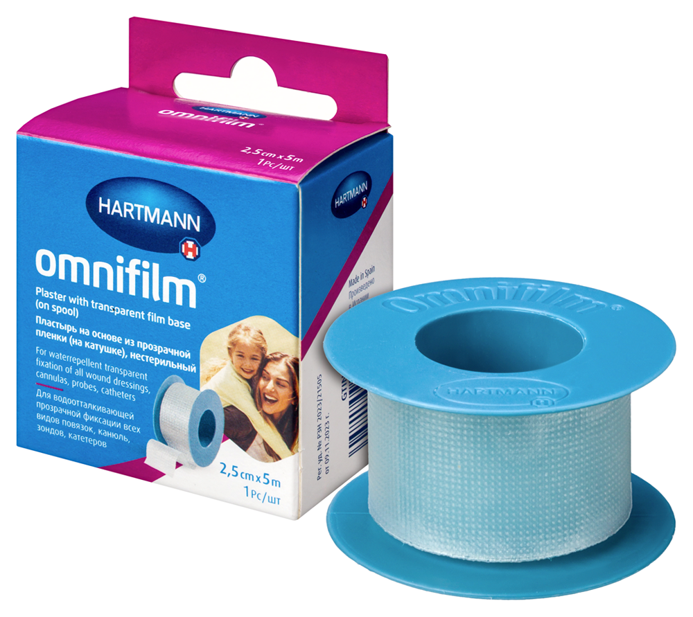 Omnifilm Пластырь фиксирующий, 2.5 см х 500 см, пластырь медицинский, 1 шт, полимерная основа фото