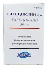 Тигециклин Дж, 50 мг, лиофилизат для приготовления концентрата для приготовления раствора для инфузий, 1 шт. фото