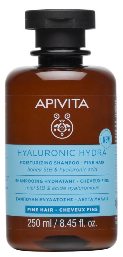 Apivita шампунь увлажняющий с гиалуроновой кислотой для тонких волос, шампунь, 250 мл, 1 шт, без сульфатов фото