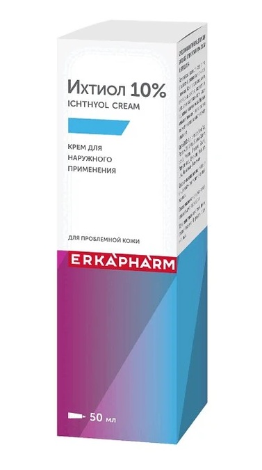 Эркафарм Ихтиол, 10 %, крем для наружного применения, 50 г, 1 шт. фото