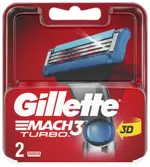 Gillette Mach3 Turbo Сменные кассеты, 2 шт, для мужчин фото