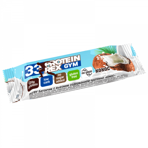 ProteinRex Батончик с высоким содержанием протеина, 60 г, 1 шт, кокос фото