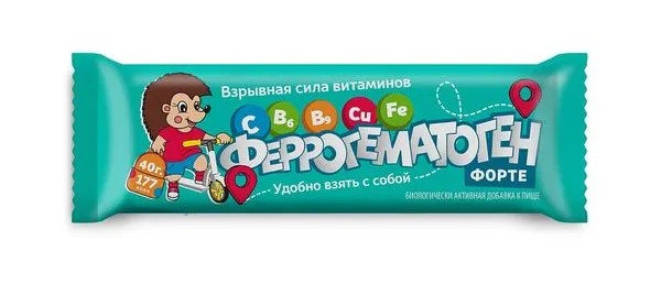 Феррогематоген Форте, пастилки жевательные, 40 г, 1 шт. фото