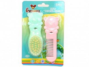 Бусинка расческа + щетка Мишки, набор, 1 шт, арт. 1804 фото