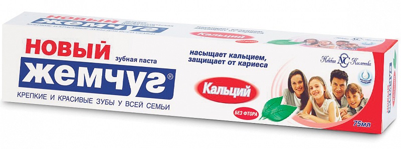 Новый Жемчуг Зубная паста Кальций, зубная паста, 75 мл, 1 шт. фото