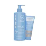 Topicrem Baby молочко защитное увлажняющее 500 мл + гель очищающий 75 мл, набор, 1 шт. фото