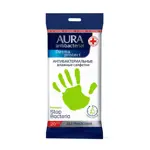 Aura Derma protect салфетки влажные антибактериальные, салфетки очищающие, 20 шт, с ромашкой фото